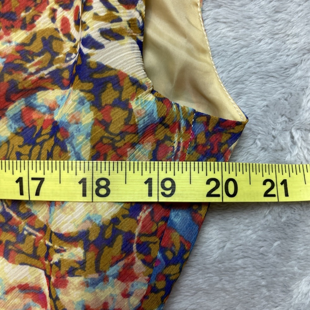 Kasper Y2K Babydoll Midi Dress Size 16 Beige Red Boho Paisley Sleeveless Fairy - Picture 8 of 10